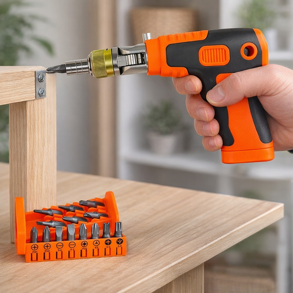 مجموعة مفكات يدوية 14 قطعة برأس قابلة للتعديل بزواية 180 درجة