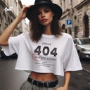 Error 404 كروب توب اوفر سايز باللون الابيض