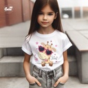 Giraffe Star تيشيرت اطفال قطن باللون الابيض
