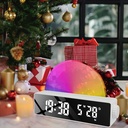 ساعة ومنبه ديجيتال بتصميم شروق الشمس ب 7 الوان ار جي بي