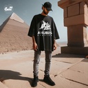 Anubis Proxies تيشيرت اوفر سايز قطن باللون الاسود للرجال