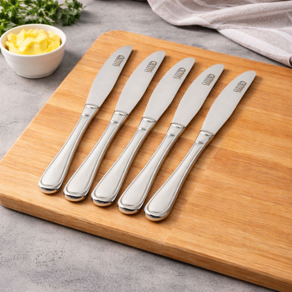 طقم سكاكين عشاء 12 قطعة استانليس ستيل باللون الفضي