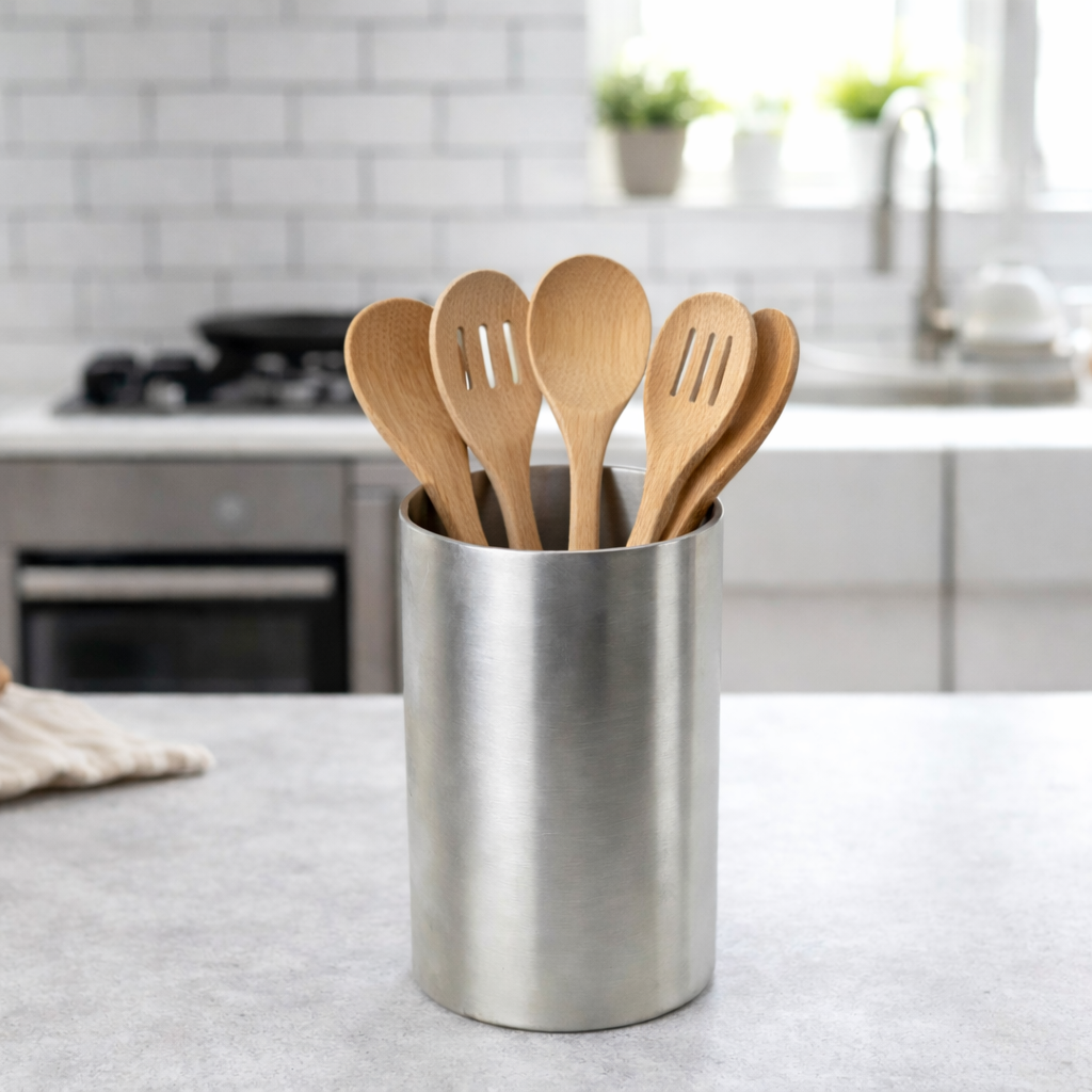 حامل معالق وأدوات المطبخ  استانليس ستيل مقاس 13 سم