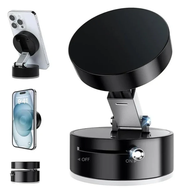 حامل موبايل قابل للطي والدوران 360 درجة مع جزء لشفط الهواء