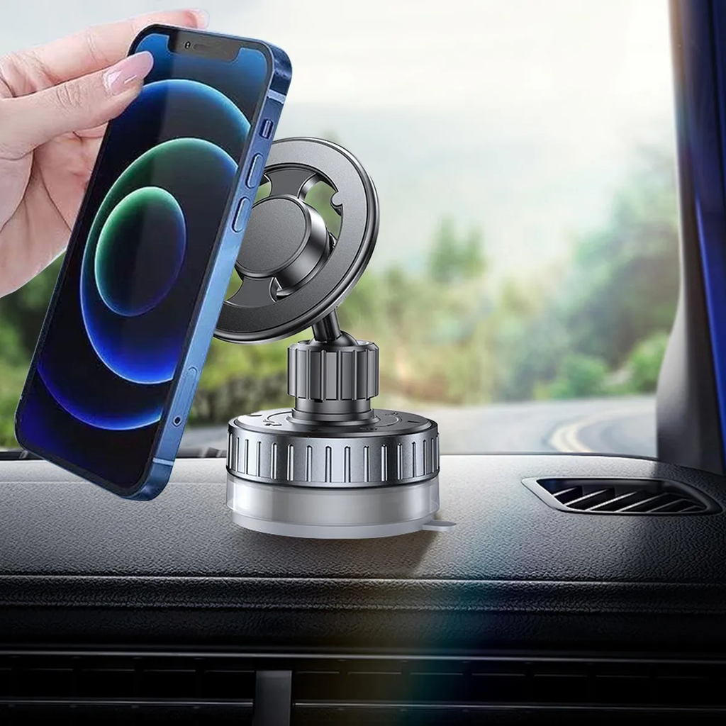 حامل موبايل قابل للدوران 360 درجة مع بكرة لشفط الهواء والتثبيت علي تابلوه السيارة