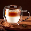 مج زجاج دبل شفاف 200 ملي لشرب القهوة والشاي