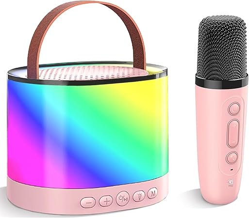 مكبر صوت مضئ بالوان مختلفة مزود بميكروفون