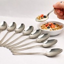 طقم معالق استانلس ستيل تركي باللون الفضي 12 قطعة