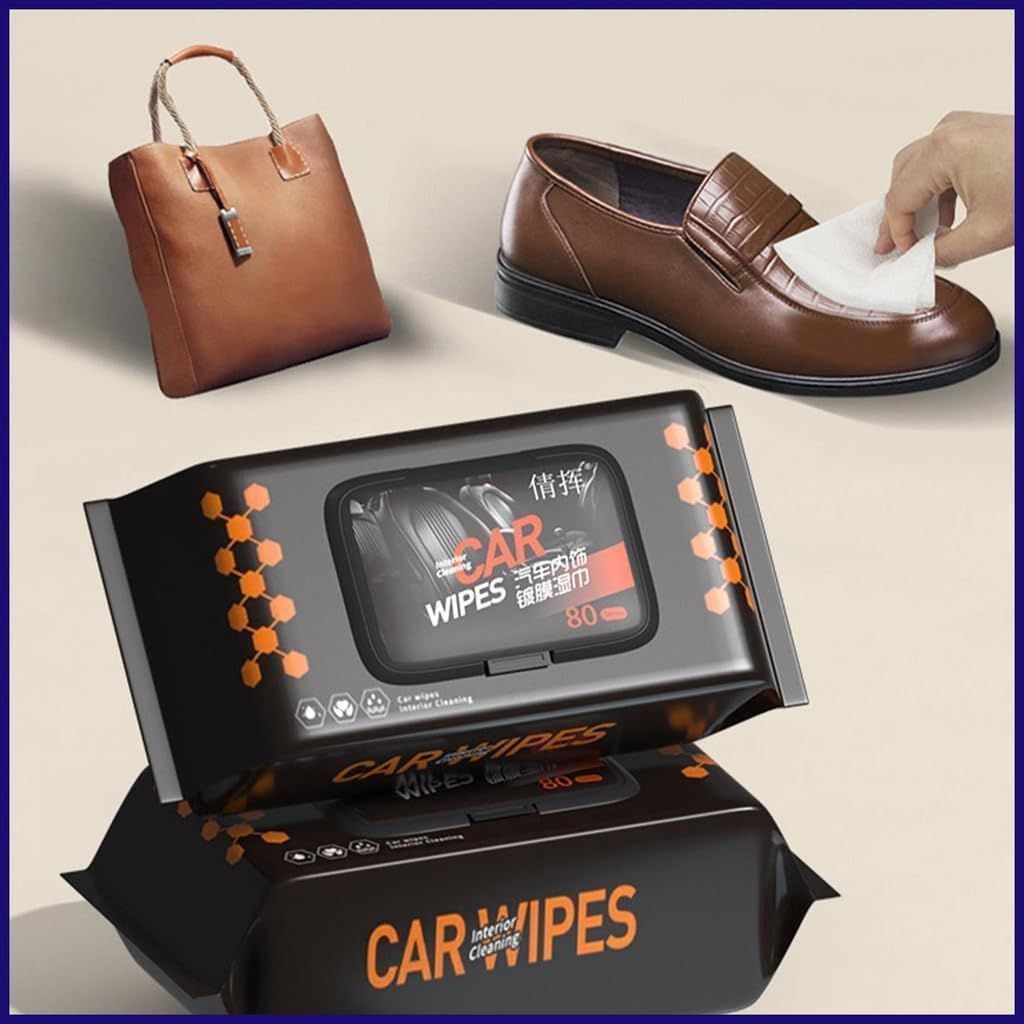 باكت مناديل مبللة 80 منديل لتنظيف وتلميع السيارة من الداخل