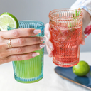 طقم كوبايات زجاج مزخرف 6 قطع بسعة 385 ملي