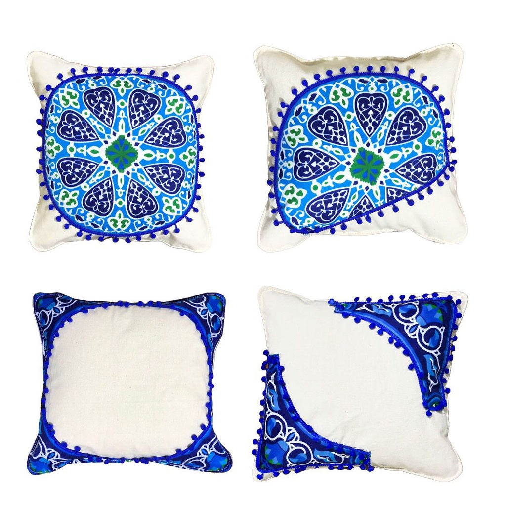 اكياس مخدات كوشن خيامية باللون ازرق لتجديد ديكور البيت