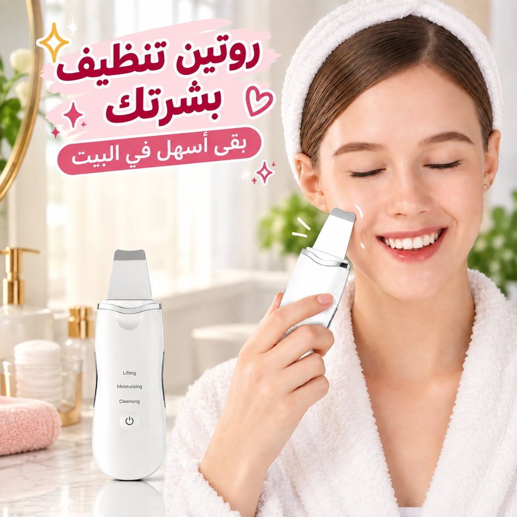 جهاز تنظيف البشرة بالموجات فوق الصوتية لإزالة الرؤوس السوداء قابل للشحن بيو اس بي