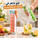 قالب مكعبات ثلج 6 قوالب بغطاء محكم سهل الفك بضغطة واحدة