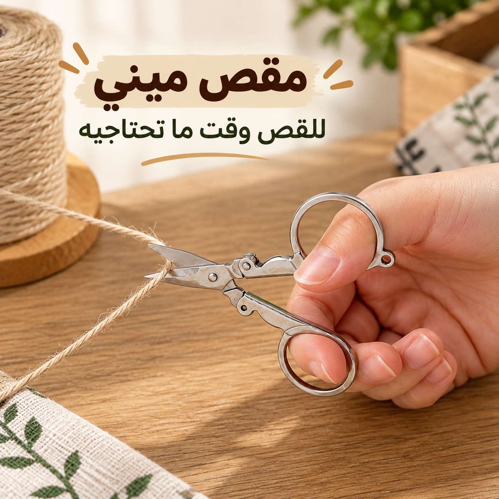 مقص ميني قابل للطي لقص الورق والقماش مقاوم للصدأ