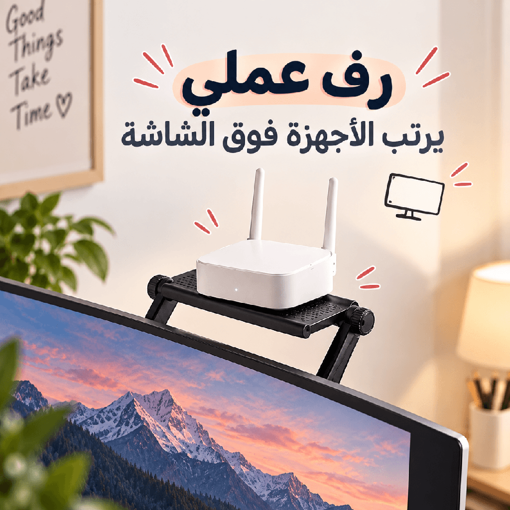رف ميني علوي للشاشات متعدد الاستخدامات قابل للتعديل بدون أدوات