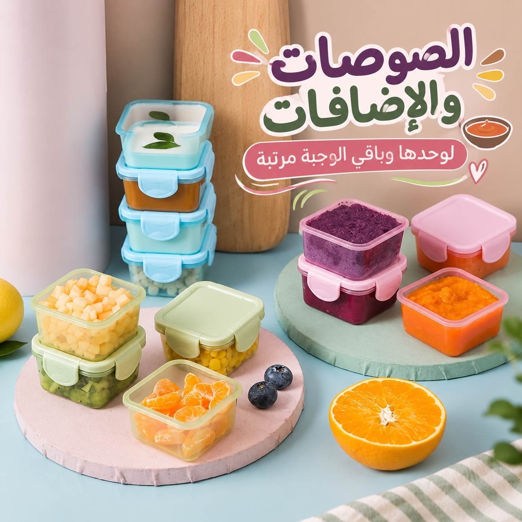 طقم علب ميني للصوصات والكاتشب بغطاء محكم مانع للتسريب سعة 60 مل 4 قطع