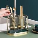 حامل ومصفاة انيق للمعالق والشوك والسكاكين بصينية قابلة للفك