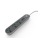 مشترك كهرباء 3 فيشة مع 3 منافذ يو اس بي سريع الشحن للاجهزة والموبايلات 2500 واط