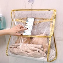 منظم لأدوات الحمام والفوط وتربروف لمنع وصول الماء بشماعة لسهولة التعليق