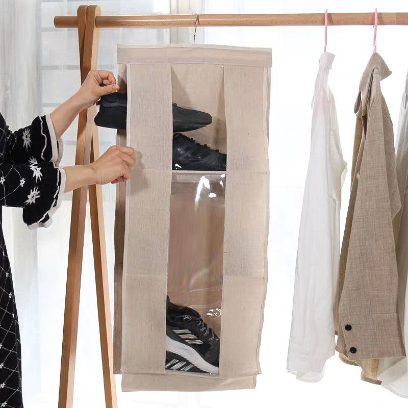 شماعة ومنظم شنط واحذية داخل الدولاب زوجي وتربروف للحفاظ عليها من التكسير والأتربة بجزء شفاف لسهولة الأختيار