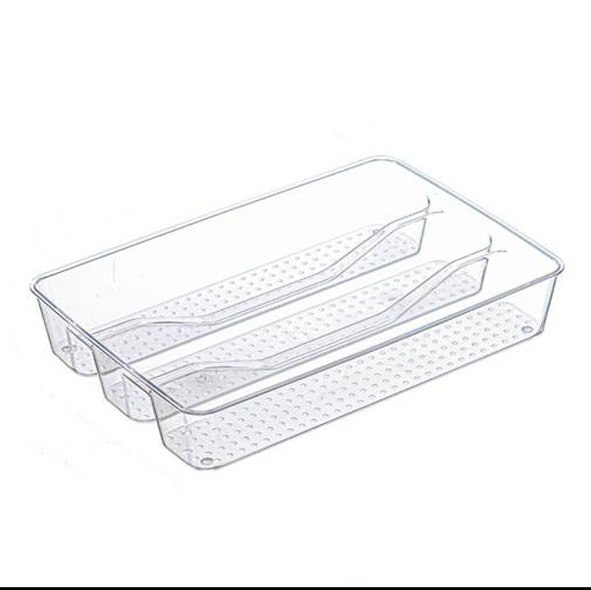 منظم ادراج اكليريك 3 اجزاء للمعالق والشوك والسكاكين والاكسسورات للمطبخ وغرف النوم