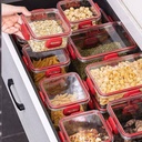 طقم علب اكليريك 3 قطع بمقاسات مختلفة لحفظ وتنظيم الطعام والبقوليات بغطاء محكم الغلق