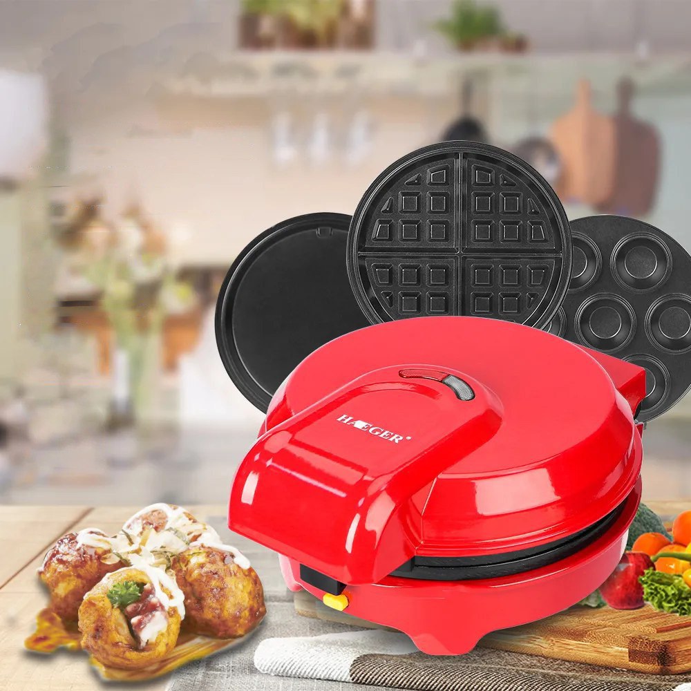 جهاز صنع وافل وكب كيك وتورتيلا 3 في 1 كهرباء 850 واط