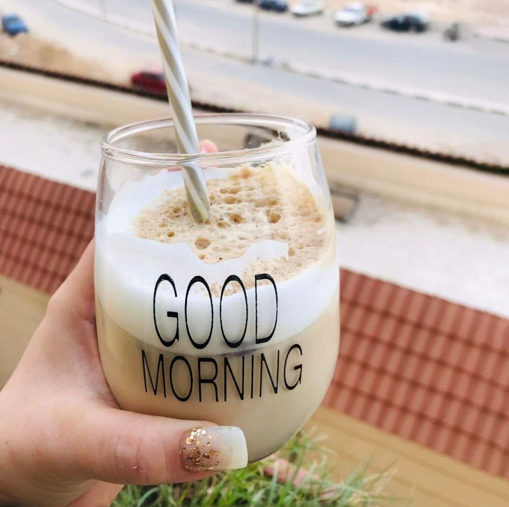 كوباية جود مورنينج 440 ملي زجاج لشرب وتقديم العصائر والشاي والنسكافيه