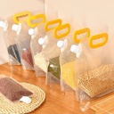 كيس حفظ وتخزين الأرز والحبوب والبقوليات 4 لتر بغطاء ويد قابل للطي والغسيل لإعادة الاستخدام