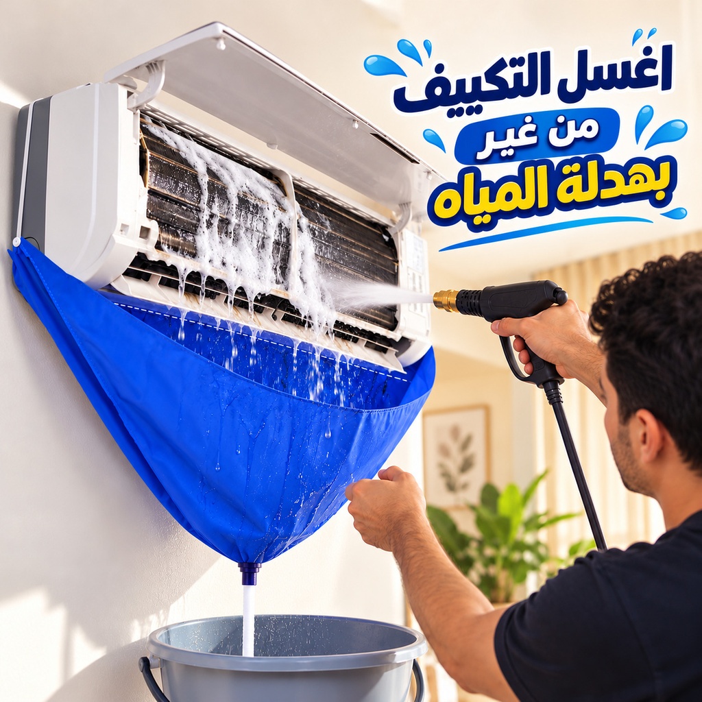 مفرش غسيل وتنظيف التكييف الداخلي بخرطوم تصريف مياه مناسب حتى 2.5 حصان