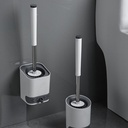 فرشة تنظيف تواليت سيليكون بحامل لزق دبل فيس قوي ودرج لتجميع المياه للحفاظ علي نظافة الحمام