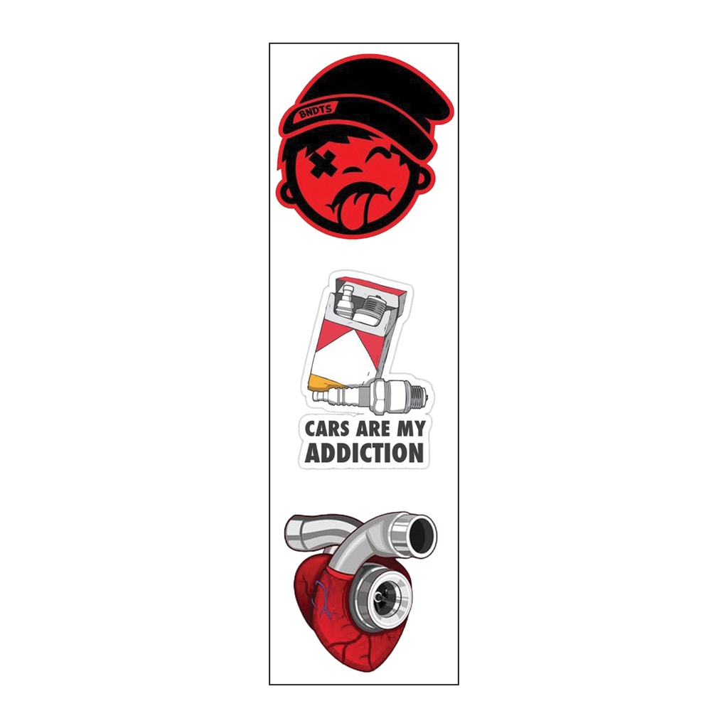 Cars Are My Addiction Vinyl Sticker Pack Reusable &amp; Waterproof