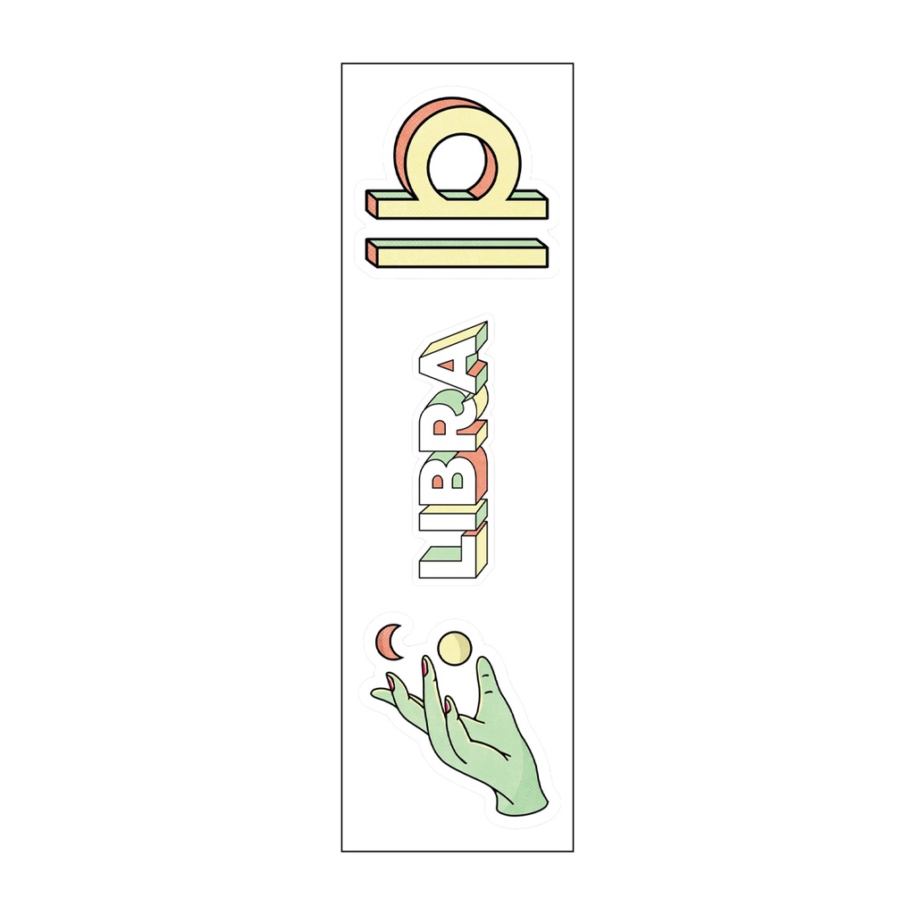 Libra Zodiac Vinyl Sticker Pack Reusable &amp; Waterproof
