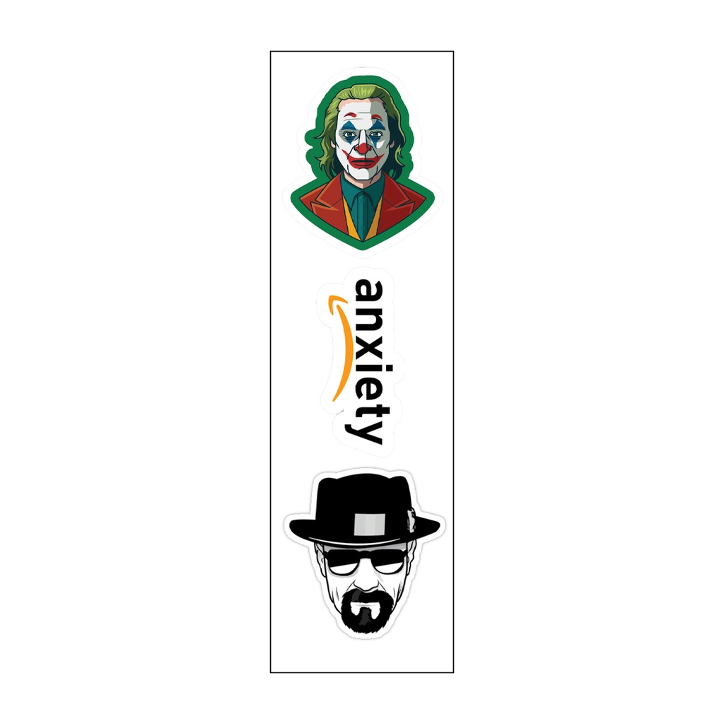 Joker Vinyl Sticker Pack Reusable &amp; Waterproof