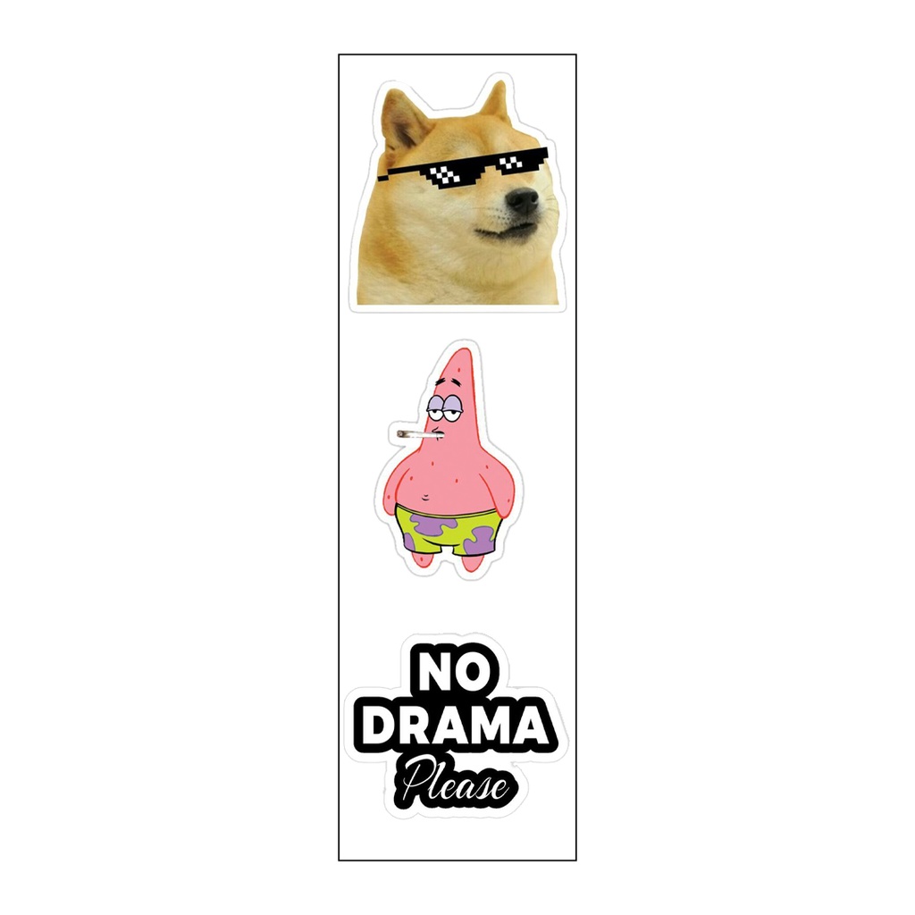 No Drama Please Vinyl Sticker Pack Reusable &amp; Waterproof