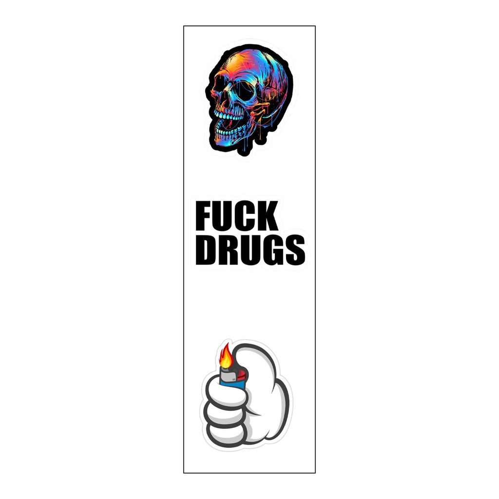 Fuck Drugs Vinyl Sticker Pack Reusable &amp; Waterproof