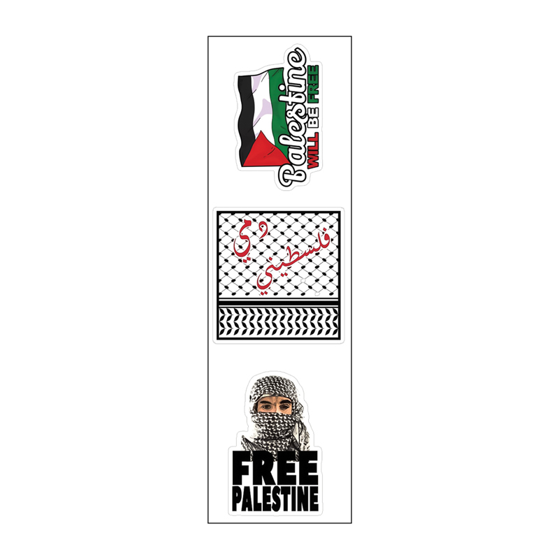 دمي فلسطيني Vinyl Sticker Pack Reusable &amp; Waterproof