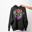 Bear Graffiti هودي اوفر سايز قطن باللون الأسود