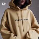 AbcdefuckOff هودي اوفر سايز قطن باللون البيج   