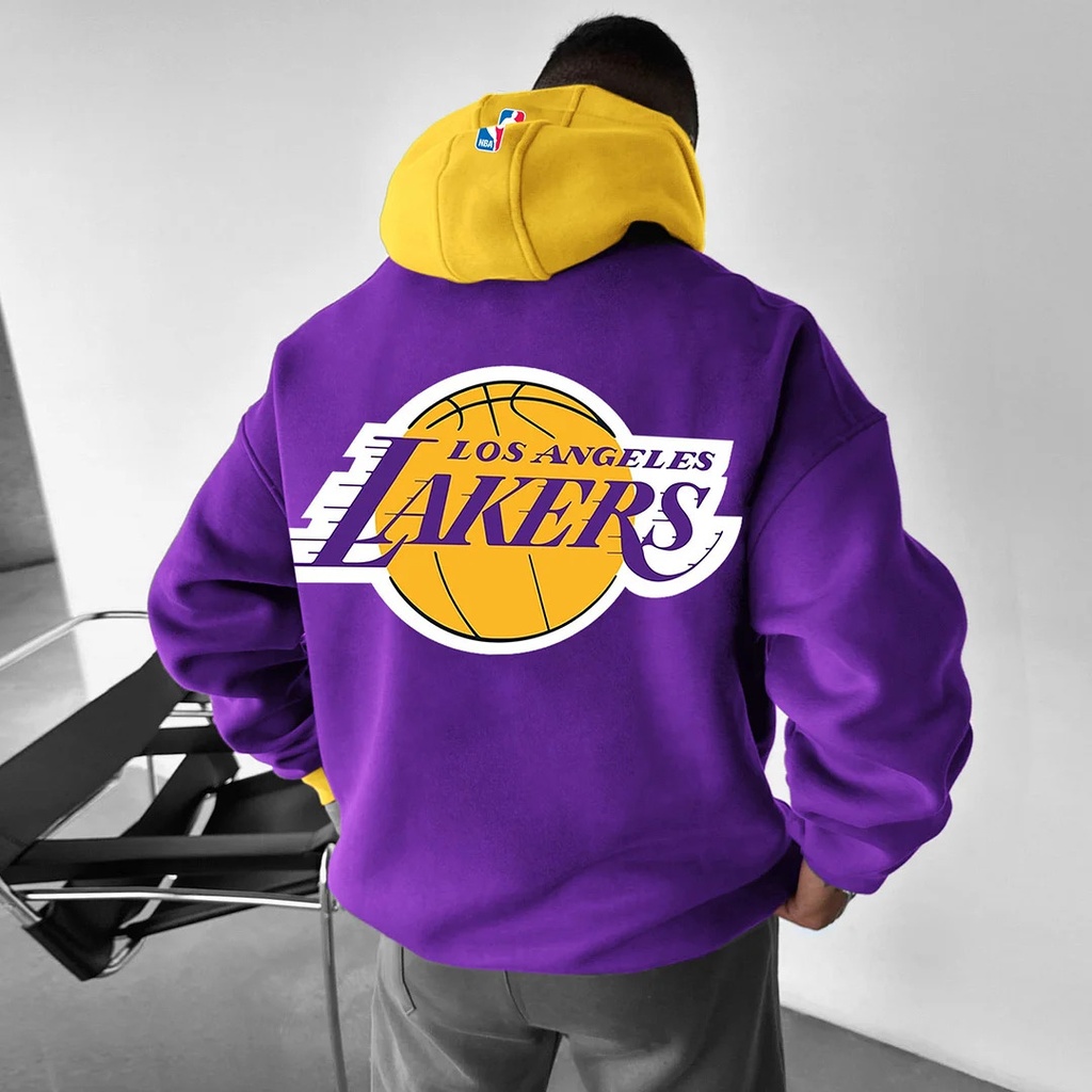 Los Angeles Lakers هودي اوفر سايز قطن