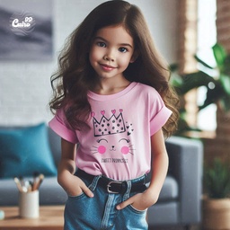Sweet Princess تيشيرت اطفال قطن باللون البينك
