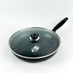 [HH00018844] طاسة تيفلون بغطاء زجاجي بمقبض لسهولة الحمل - مقاس 30 سم