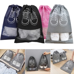 [HH00018926] طقم  شنط  10 قطع لحفظ وتنظيم الأحذية بجزء شفاف ورباط للغلق