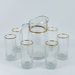 [HH00018936] طقم  شربات زجاج 7 قطع لتقديم العصائر والمشروبات