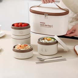 [HH00019461] طقم لانش بوكس  4 علب بغطاء محكم الغلق مع شنطة حرارية لحفظ الطعام