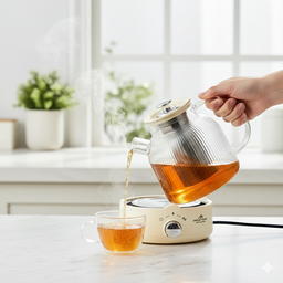 [HH00019741] كاتيل بايركس شفاف مع مصفاة داخلية للشاي والاعشاب بسعة 2 لتر