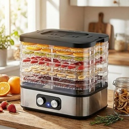 [HH00019789] مجفف طعام كهربائي للفواكة والخضروات بــ 5  صواني قابلة للازالة 240 وات