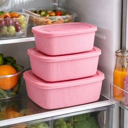 [HH00019895] طقم علب تلاجة 4 قطع بأحجام مختلفة لحفظ وتنظيم الطعام بغطاء بإطار سيليكون محكم العلق