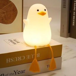 [HH00019908] وناسة سيليكون بتصميم بطة بأرجل طويلة ب 8 ألوان إضاءة مختلفة بيو اس بي للشحن