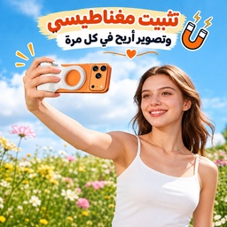 [HH00020074] مقبض مغناطيسي  للتحكم في كاميرا الهاتفي مع زر غالق لاسلكي قابل للفصل مناسب ايفون واندرويد